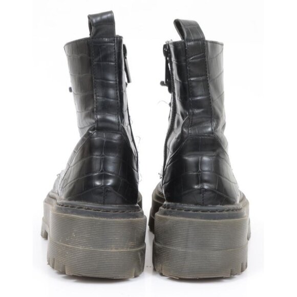 Bershka Women's 8 (38) Lace-up Ankle Boots Vegan Sustainable Platform Combat Got - Picture 3 of 11